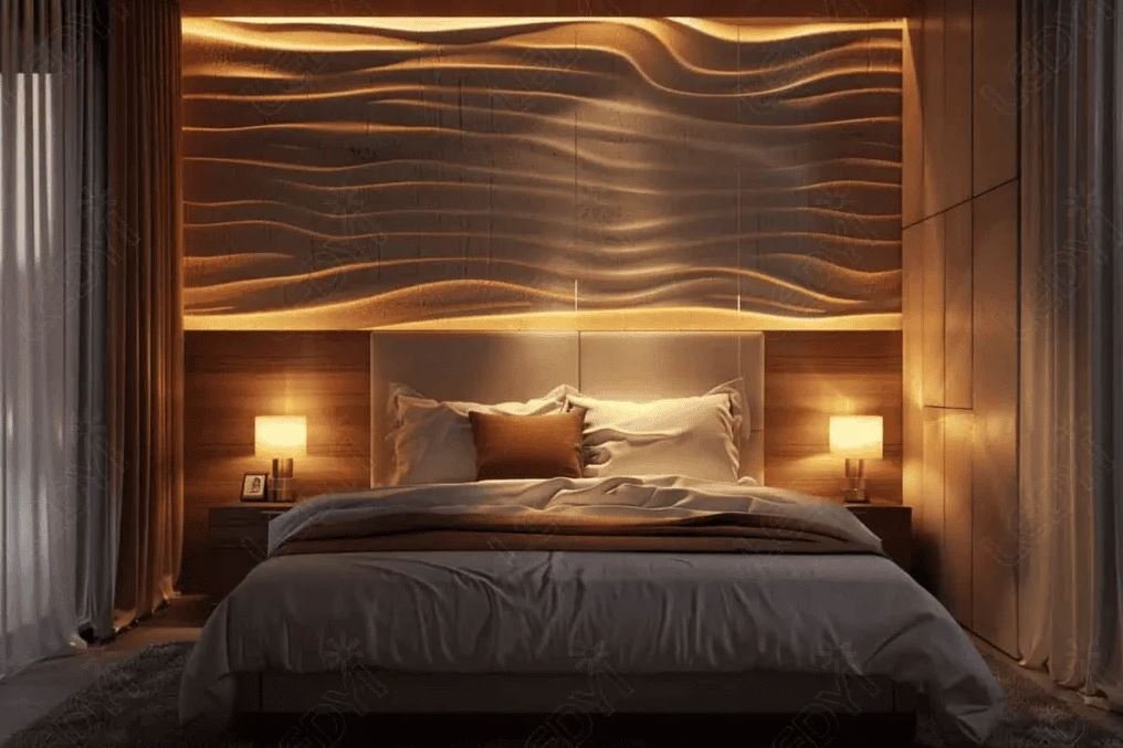 Accent Walls With LED Design for Bedroom