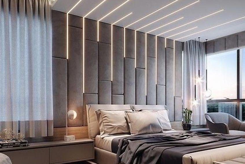 Simple LED Panel Design for Small Bedroom