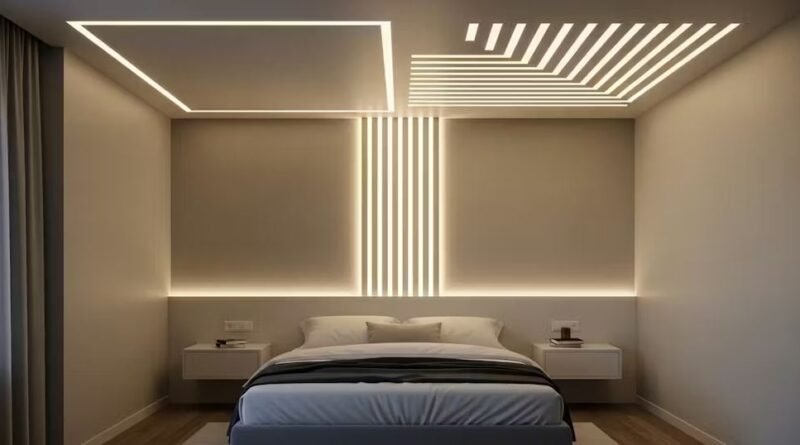 Simple LED Panel Design for Small Bedroom