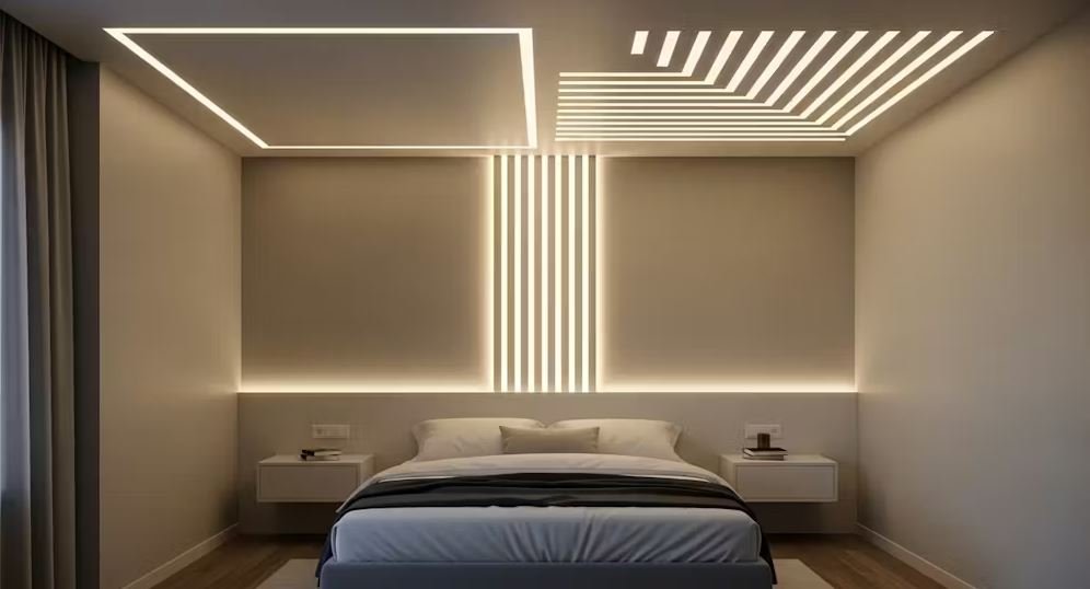 Simple LED Panel Design for Small Bedroom - WowHomeStyles