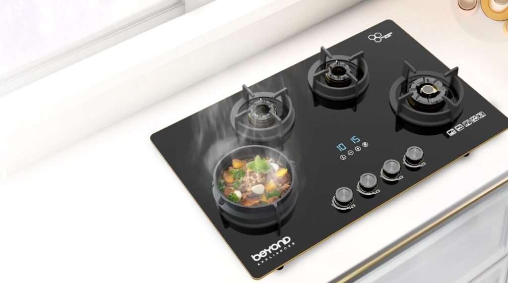 Modern gas or electric stove for everyday cooking